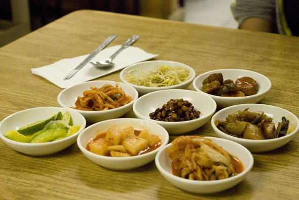 Banchans at Traditional Korean Restaurant